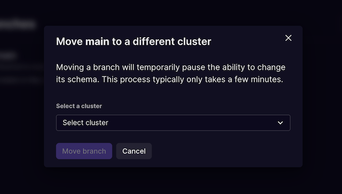 Move a branch between clusters