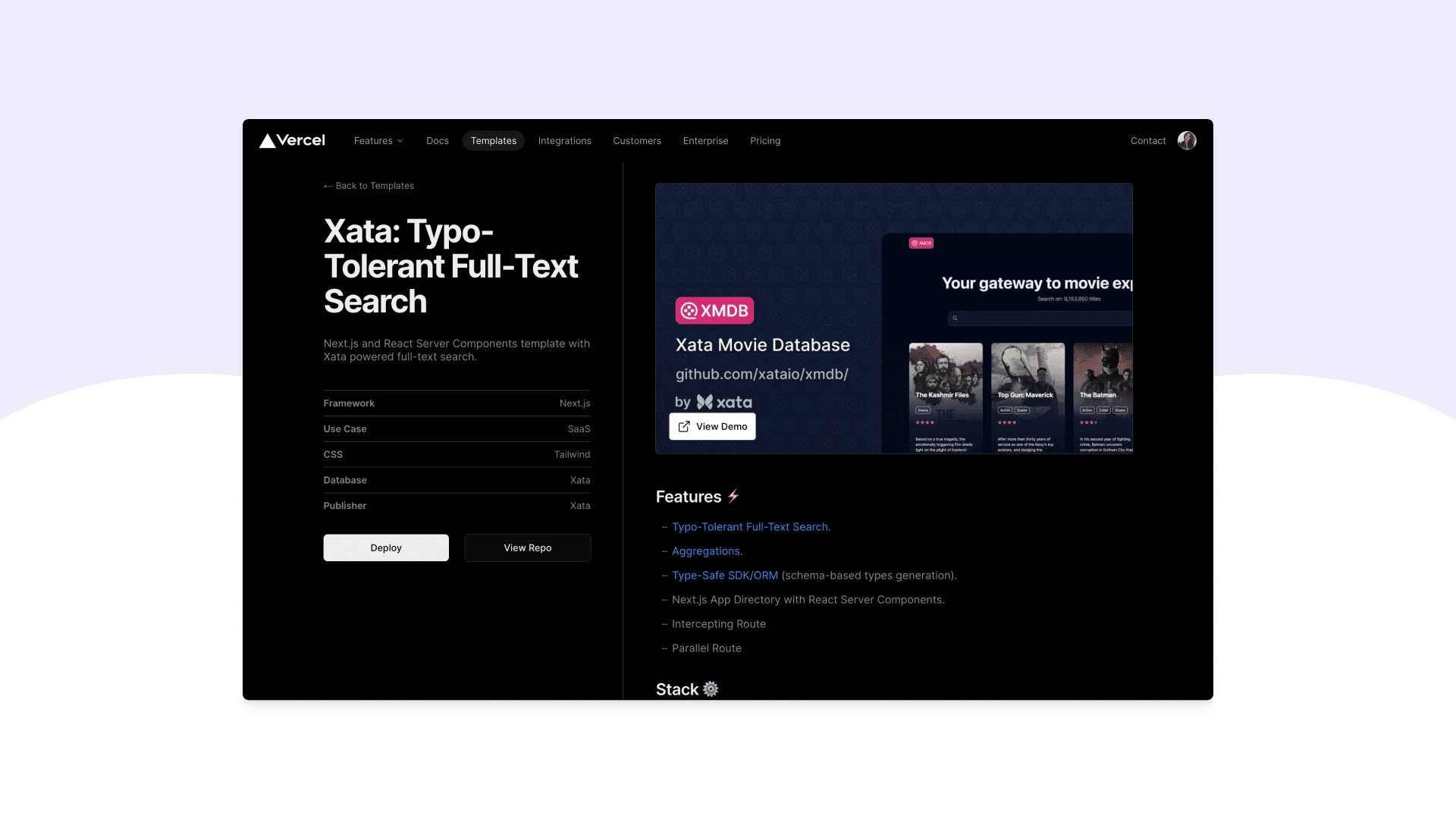 Xata template