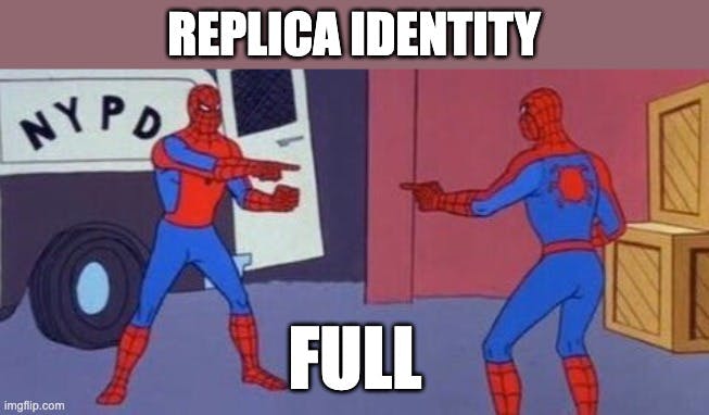 Replica identity full meme