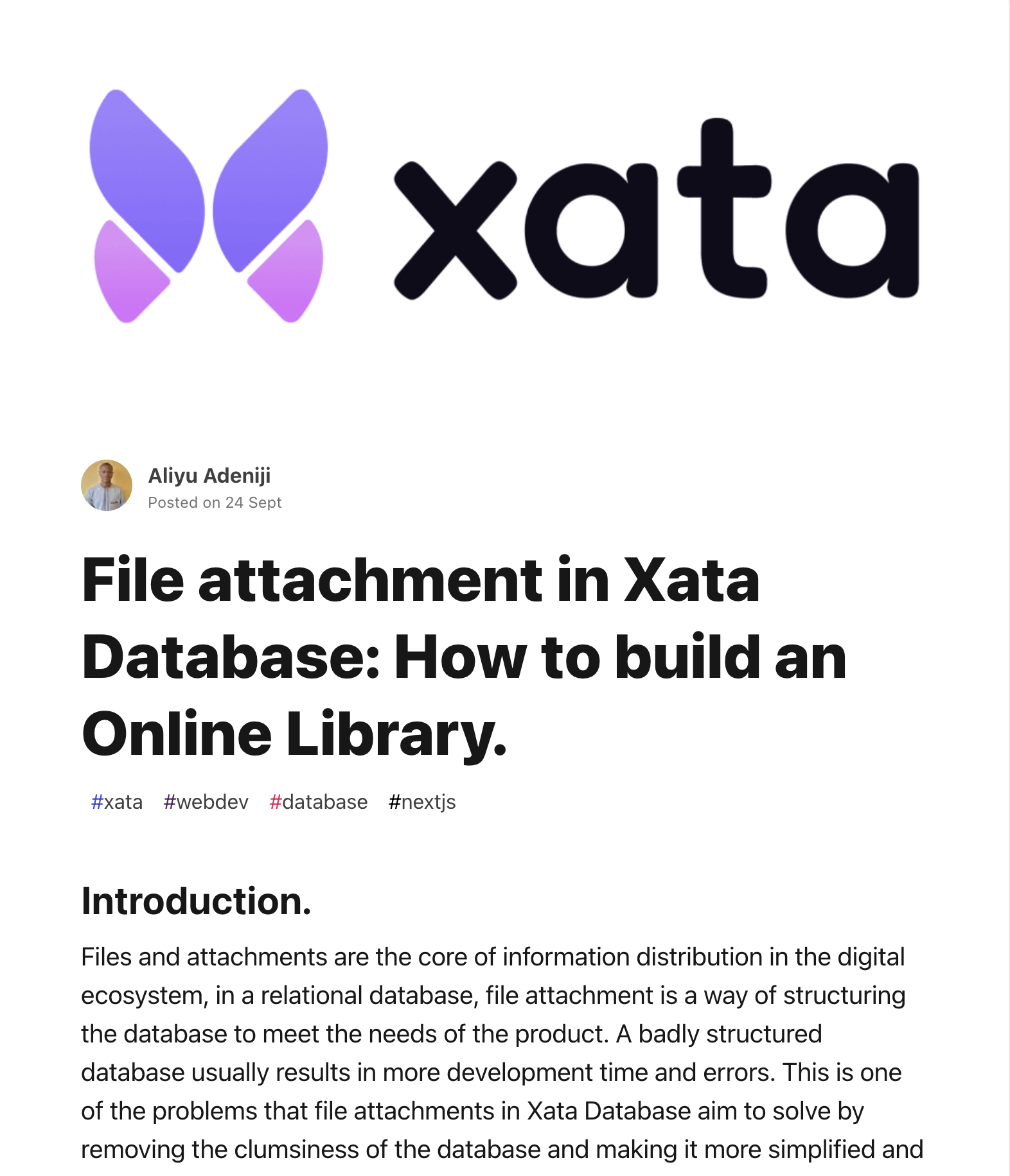 Online library with Xata