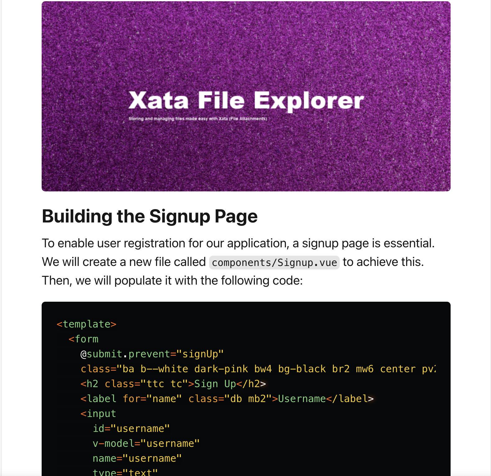File explorer with Xata