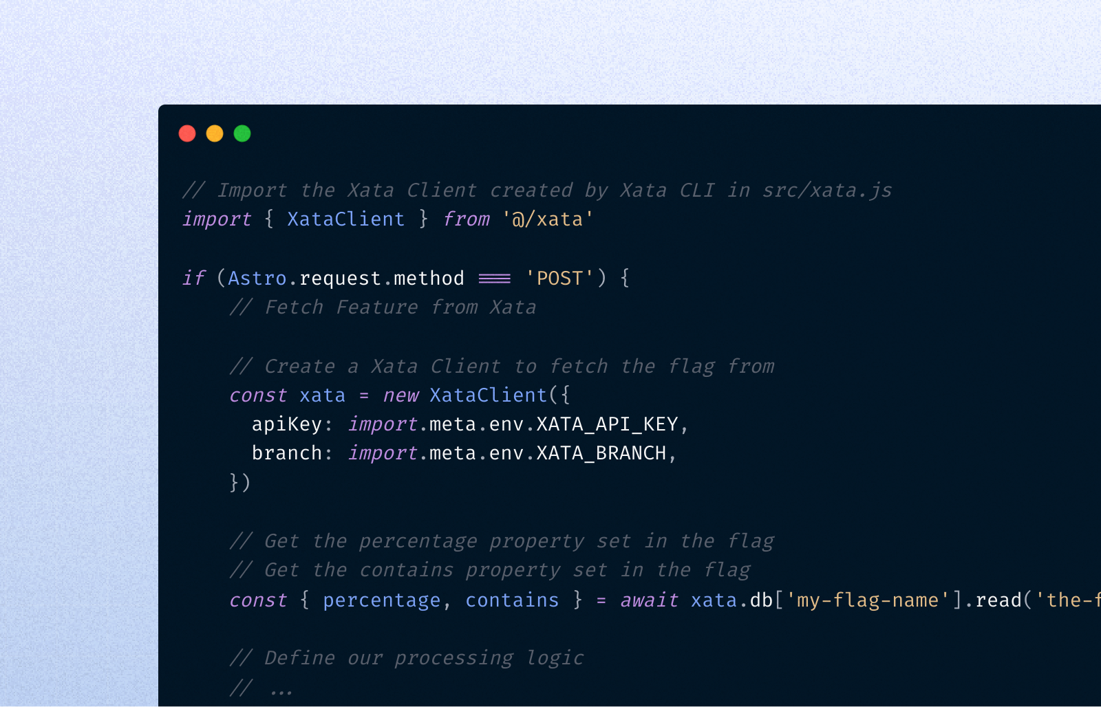 Create flags with Xata, Vercel, and Astro